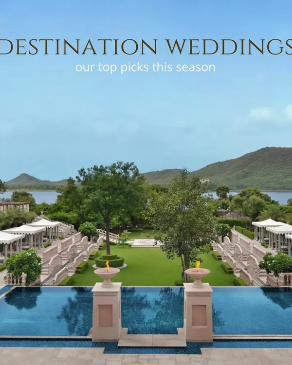A stunning view of a poolside lawn at a luxury resort, an ideal location for a destination wedding. This image is part of my curated list of top picks for the season.
