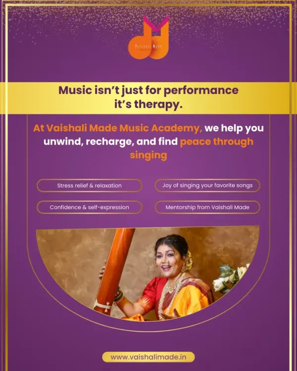 Music isn't just for performance, it's therapy. At our academy, we help you unwind, recharge, and find peace through singing, offering stress relief and a joyful way to express yourself.