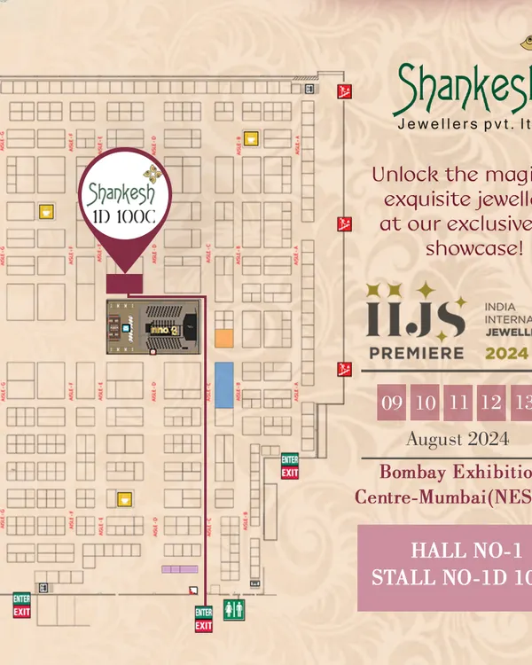 A map guiding our partners to our booth at IIJS Premiere 2024. We make it easy for you to find us and explore our exclusive collections.