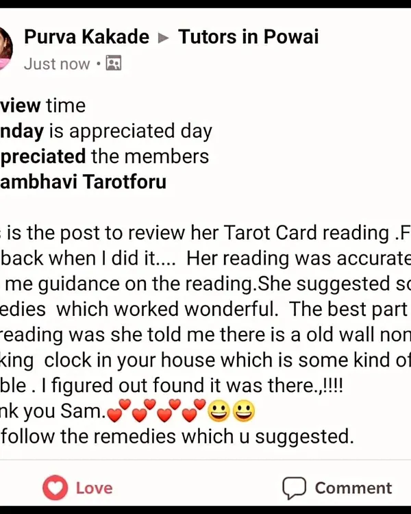 This review highlights how a Vaastu consultation can uncover hidden issues. The client was amazed when I pointed out a non-working clock causing trouble, proving that even small details matter for your home's energy.
