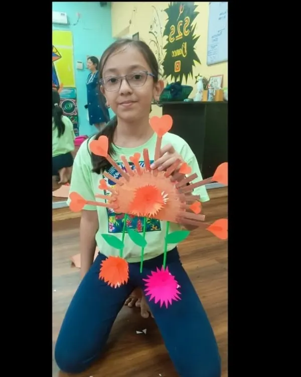 A beautiful paper flower bouquet made during one of our craft sessions. It's amazing to see the kids create such lovely things with simple materials.