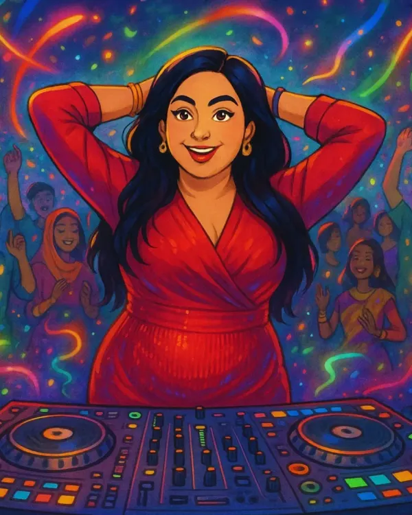 An illustration that captures my energy and love for music. My philosophy is to create from the heart, be honest, and work hard.