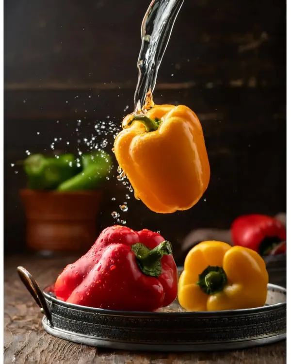 I love creating moments of magic that make you look twice. This levitating capsicum shot is all about capturing fresh ingredients in a dynamic, unexpected way, using a splash of water to add life and energy. It's perfect for brands that want to stand out.