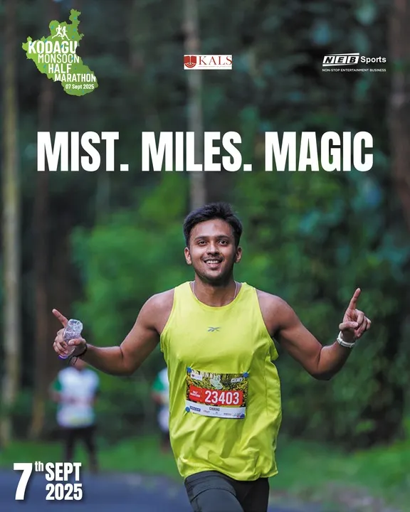 Mist, miles, and magic. This is what it feels like to run through Kodagu, where every stride is a breath of fresh air and the landscape cheers you on.