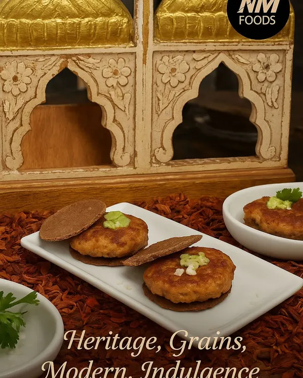 This is not your regular Galouti kebab. We've reimagined this classic dish with a mysterious blend of spices and served it on a wholesome grain cracker instead of the usual roti, perfectly blending heritage with modern indulgence.