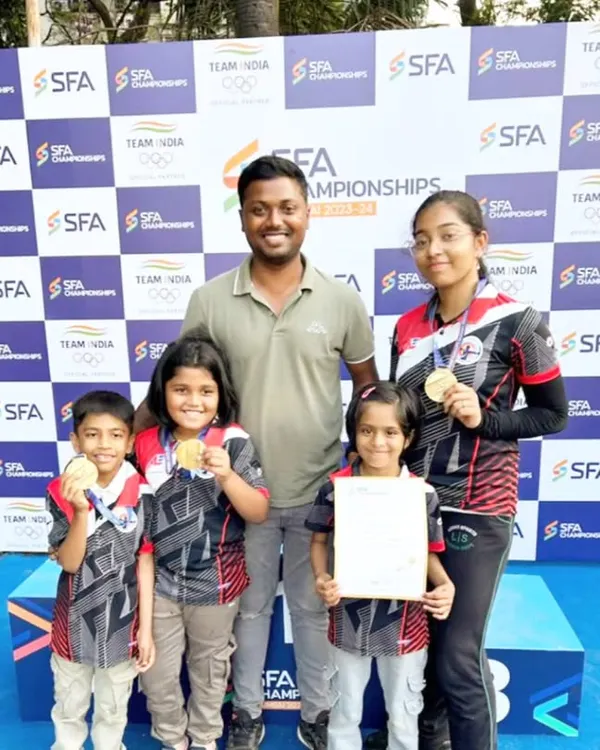 Celebrating a huge haul of 7 medals, including 6 golds, at the SFA Archery Championship in Mumbai. Here I am with our young champions and their well-deserved awards.