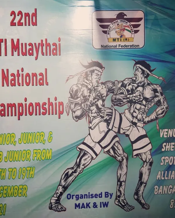 The official poster for the 22nd MTI Muaythai National Championship. I was honored to be an official at this prestigious event in Bangalore.