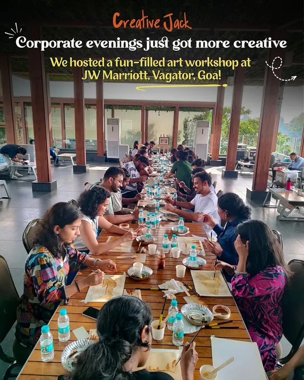I love bringing a creative twist to corporate evenings. Here's a look at a fun-filled art workshop I hosted for a corporate client at the JW Marriott in Goa.