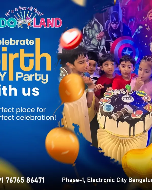 This is the moment that matters most: when everyone gathers around to celebrate. I can create a beautiful setup for your child's cake-cutting ceremony, complete with themed decorations like this Avengers birthday party backdrop.