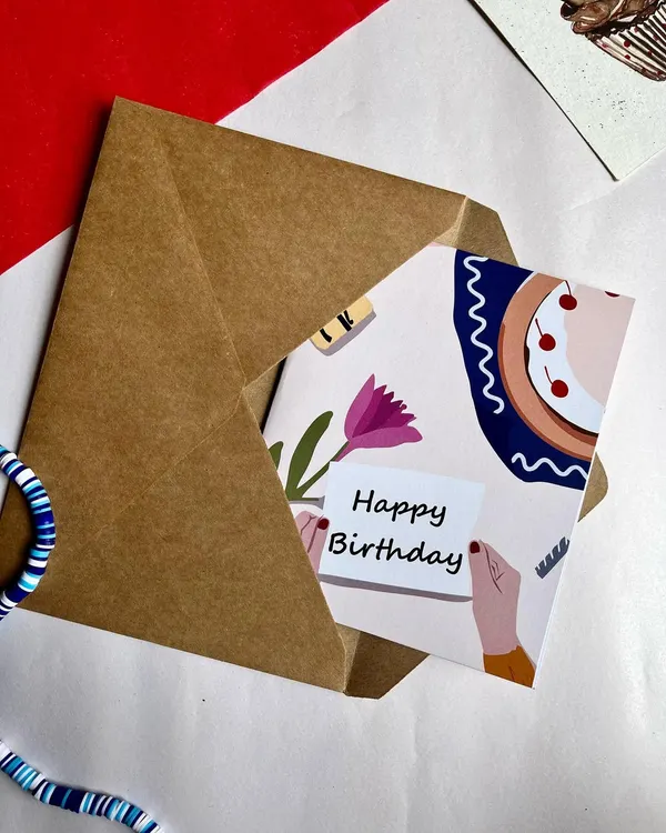 I'm now offering a delightful collection of greeting cards. This "Happy Birthday" card is part of a series I designed because a handwritten note is a perfect memory to keep.
