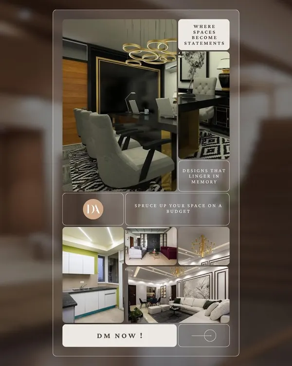 A collage showcasing the breadth of my work, from bold and dramatic home offices to serene living rooms and modern kitchens. It’s a glimpse into the different styles and spaces I love to create.