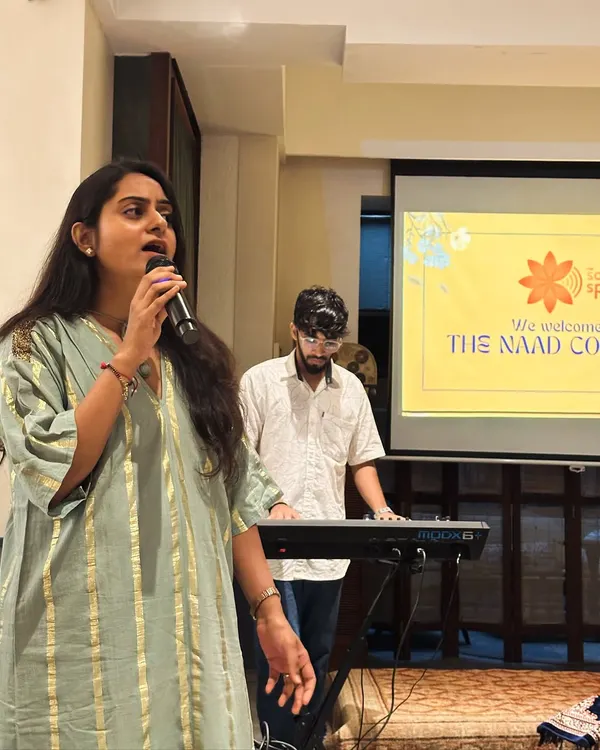 A member of our Naad Collective takes the mic, sharing her voice in a warm and informal setting. This is a space for everyone, from bathroom singers to curious listeners.