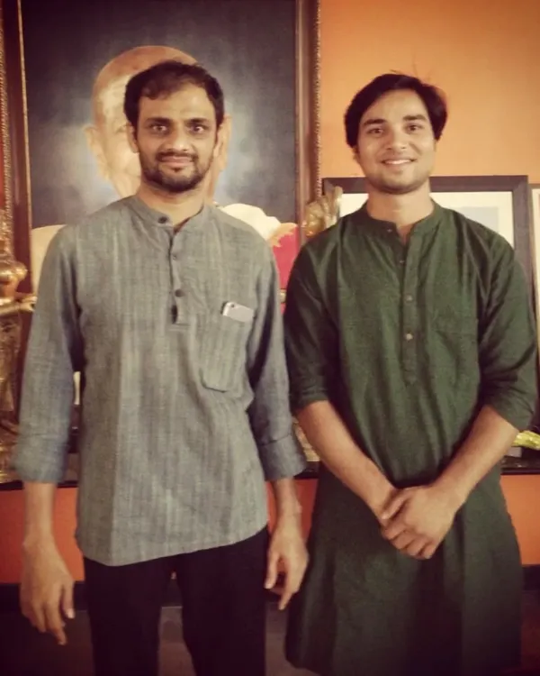 With my Guruji. I am deeply grateful for the knowledge and guidance I have received on this path. The tradition of Ashtanga yoga is passed down from teacher to student, and I am honored to carry it forward.