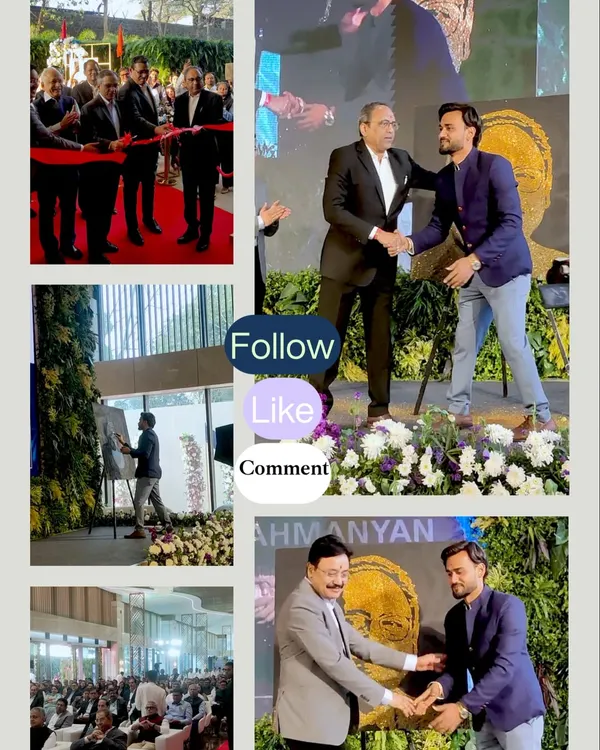 This collage captures moments from the inauguration of a new Larsen & Toubro building in Powai. I performed a live glitter speed painting to honor the CMD, and it was a privilege to be part of their milestone celebration.