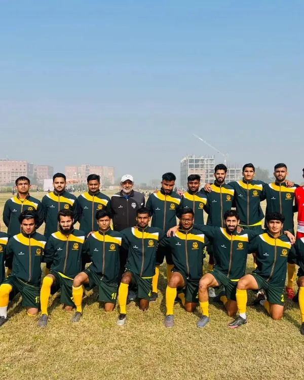 Our 2023-24 university football team. Coached for excellence, these players are ready to take on challengers at tournaments like the North Zone Inter-University championship.