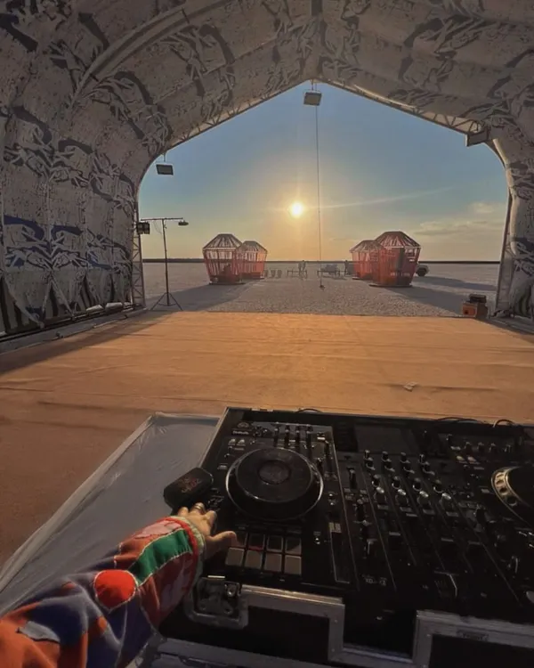 A truly memorable sunset set I played in the middle of the world’s largest salt desert, the Rann of Kutch. Curating the music for a dream wedding in such a surreal landscape was an absolute highlight.