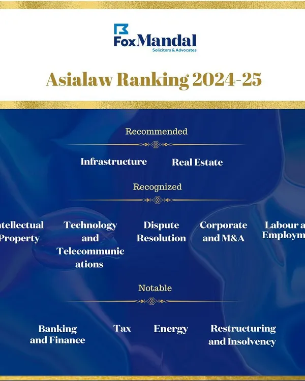 We are honored to be recognized by Asialaw 2024-25 across ten practice areas, including a notable ranking for our Tax practice. This reflects our comprehensive capabilities in handling diverse and complex legal matters.