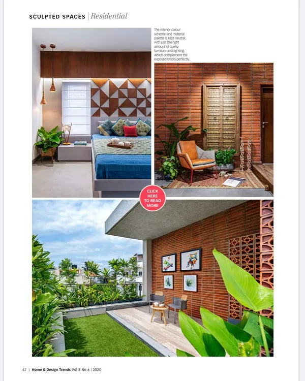 A snapshot of our feature in Trends Magazine for "The Far Site House." The article highlights the project's unique material palette and its connection to the outdoors.