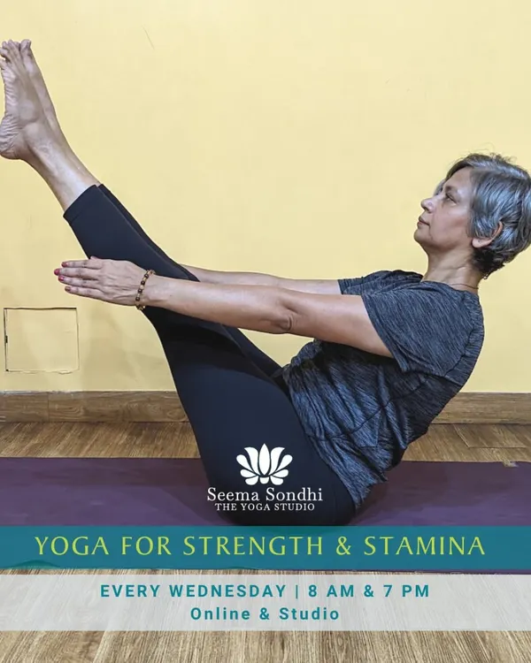 My Yoga for Strength & Stamina class is a dynamic flow designed to challenge you. Poses like Navasana (boat pose) are excellent for building a strong core.