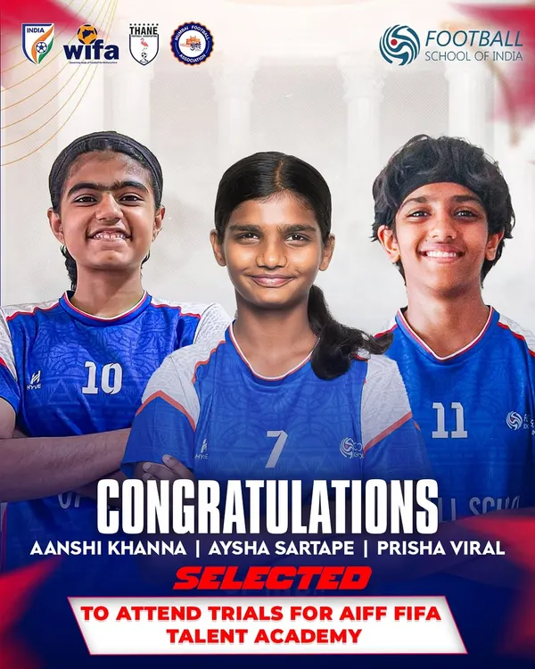 The road to the top. Congratulations to Aanshi, Aysha, and Prisha for being selected to attend trials for the prestigious AIFF-FIFA Talent Academy.