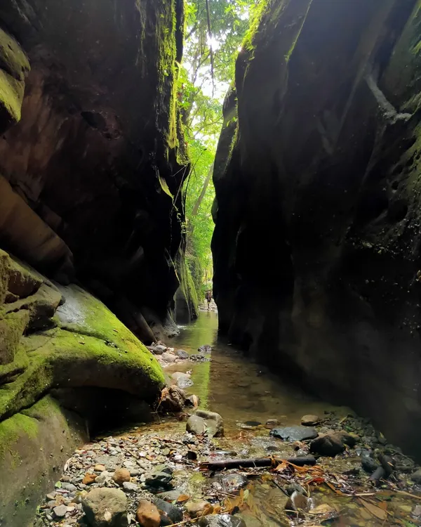 This is an awesome slot canyon we found in the foothills of the Indian Himalayas. The mossy, sculpted sandstone walls are a world away from the high peaks.