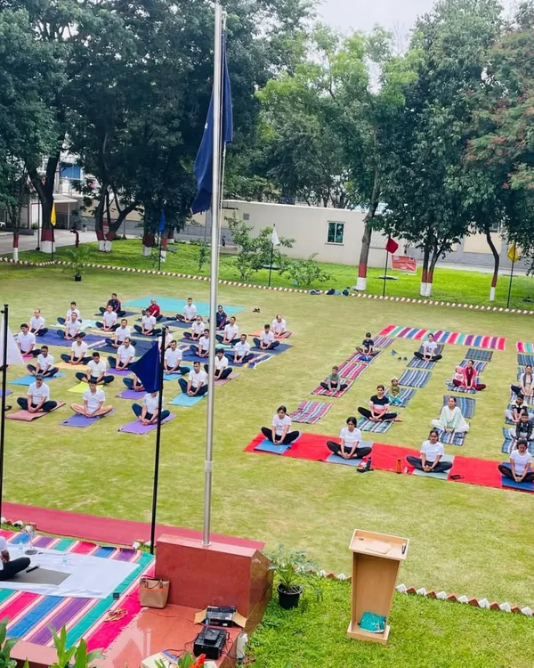 Guiding a large group of CISF officers and their families in an outdoor yoga session. It is a privilege to share the practice of yoga with so many dedicated individuals.