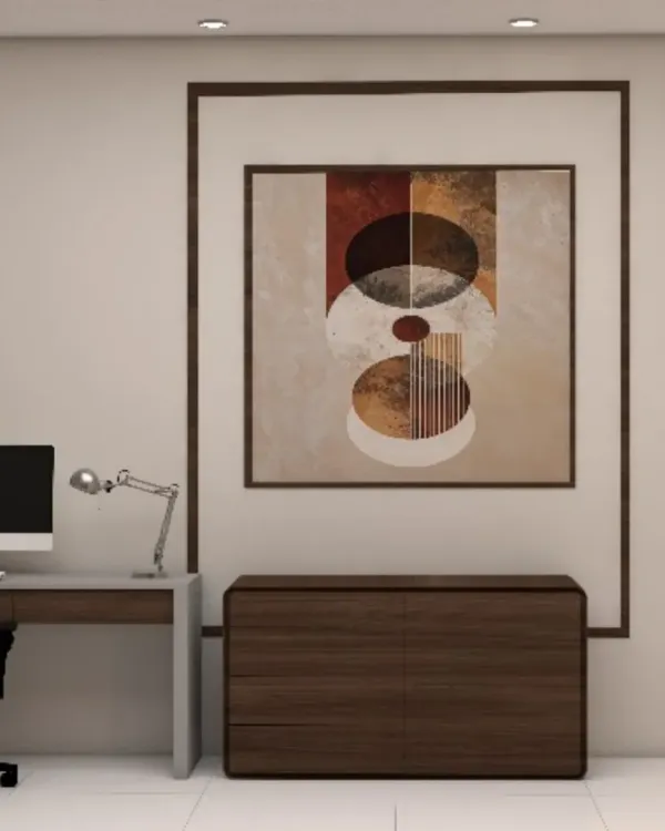 This is a photorealistic 3D render I created for a client's home office. This visualization helps in finalizing the layout, furniture selection, color scheme, and decor before any physical work begins, ensuring you are 100% happy with the plan.