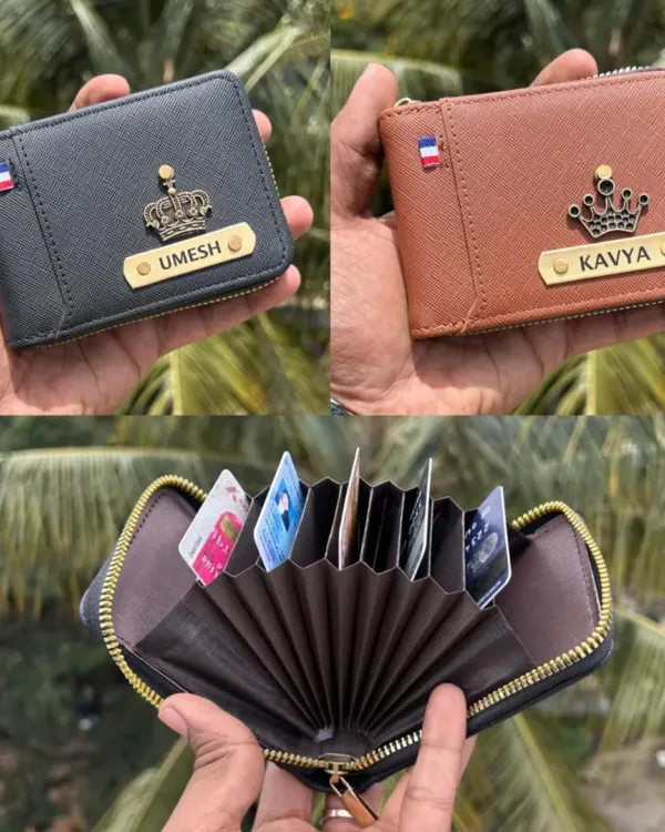 My zipper card holder wallets are perfect for keeping your cards organized and secure. They are available in multiple colors and can be personalized with a name and charm.