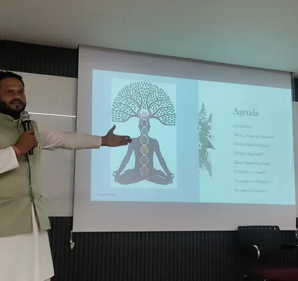 I believe if you cannot explain something simply, you do not understand it well enough. Here I am, delivering a lecture on the basics of Ayurveda to students at ITM Business School, Kharghar.