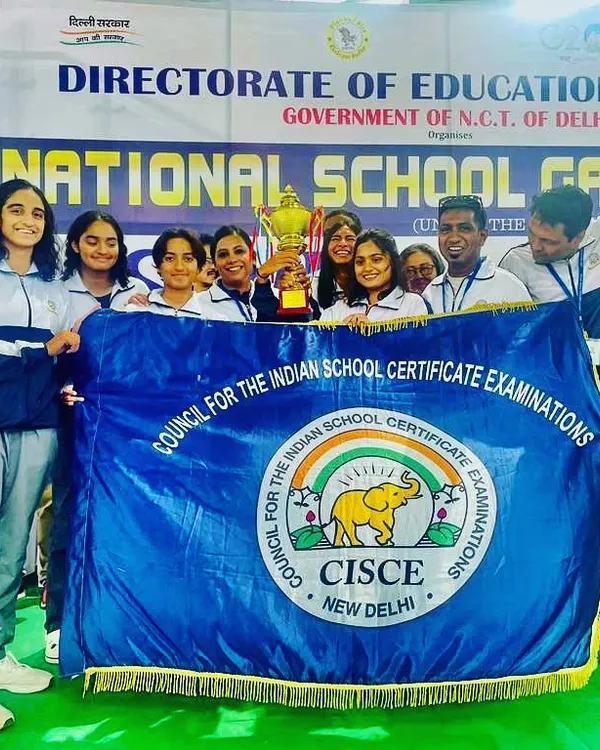 Celebrating a major victory as the CISCE team, under our guidance, wins the overall championship at the National School Games 2023 in Delhi. We handle the coordination that allows teams to focus on winning.