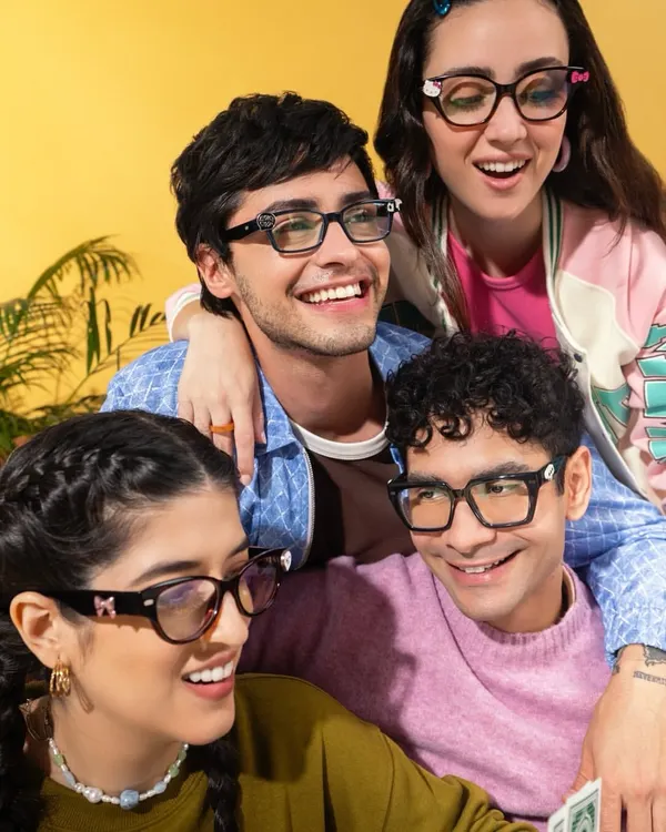 A fun group shot from the Lenskart campaign, showcasing a mix of trendy and colorful outfits that I curated to appeal to a young, fashion-forward audience.