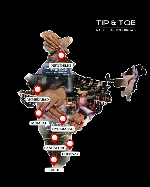 Flawless beauty is never far away. This map shows our salon locations across New Delhi, Ahmedabad, Mumbai, Hyderabad, Bangalore, Chennai, and Kochi.