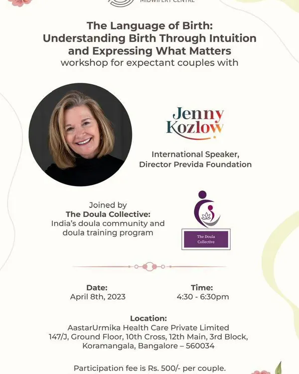 We offer workshops for expectant couples to learn the "Language of Birth" together. This session, led by international expert Jenny Kozlow, focuses on understanding birth through intuition and effectively communicating what matters most to you as a couple during this transformative journey.