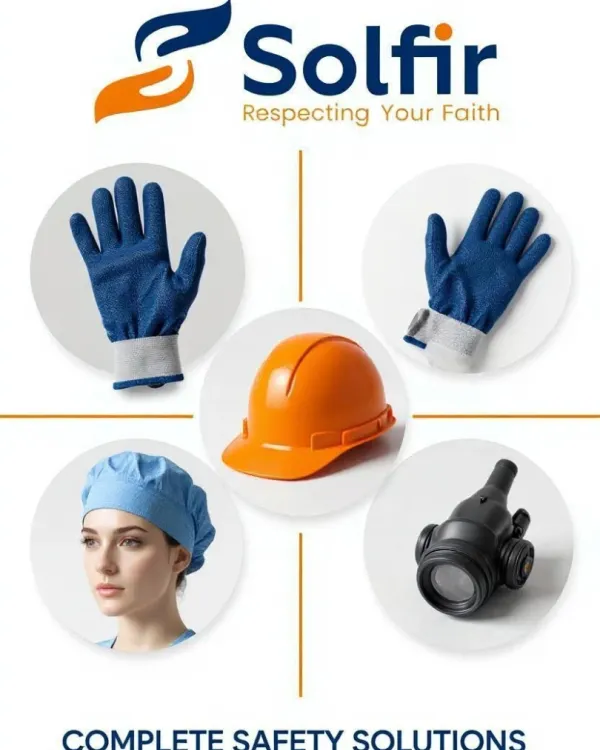 We provide comprehensive visual solutions for B2B clients, like this composite image created for a safety solutions company. It clearly showcases their diverse product range in a single, professional graphic for catalogs and websites.