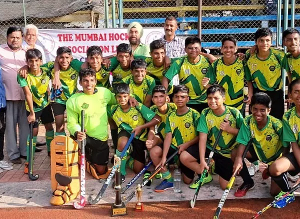 Our St. Stanislaus U16 team after winning the Hockey India Olympic Day MSSA Tournament, beating our rivals Don Bosco. The team includes five Maharashtra state players.