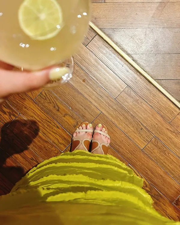 I am always a fan of a color theme, as you can see from this chartreuse-on-chartreuse moment. My personal style is often about playing with color, and it heavily influences my creative work.