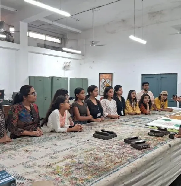 Our fashion design students get a masterclass in traditional block printing techniques during a visit to the Weaver's Service Centre. This is practical learning in its purest form.