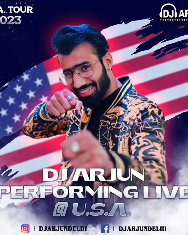 A promotional poster for my 2023 tour across the U.S.A. I am experienced in handling international events and bringing the authentic Bollywood party experience worldwide.