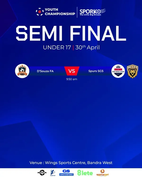 A fixture announcement for the Youth Championship Semi-Final. We ensure our teams are ready and promoted for high-stakes external matches.