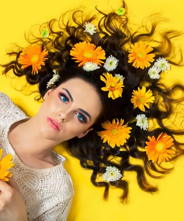 This is the kind of vibrant, high-impact portrait you can create in my studio. The bright yellow wall provides a clean, graphic background that makes colors pop, perfect for beauty, editorial, and fashion photography.