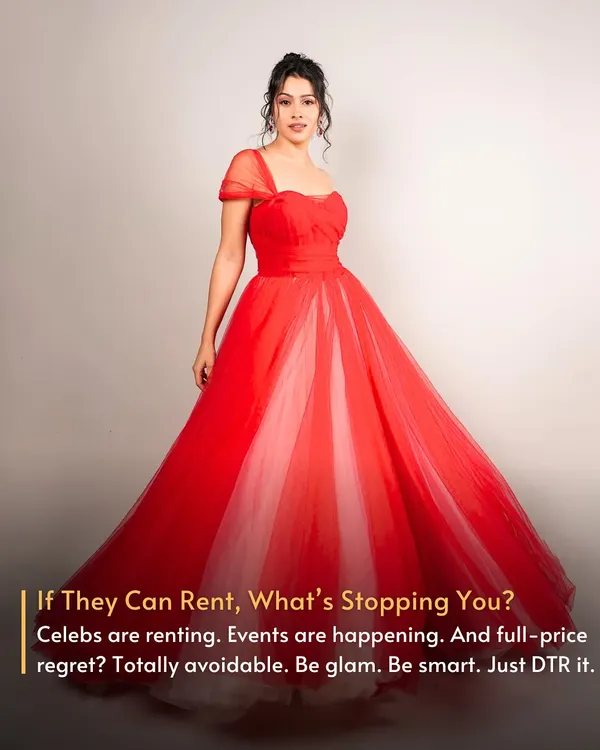 This is how you make an entrance. This stunning red Gauri & Nainika gown was worn by not one, but two celebrities on the red carpet. It proves that great style is about the moment, not ownership. You can have your red carpet moment too, without the designer price tag.