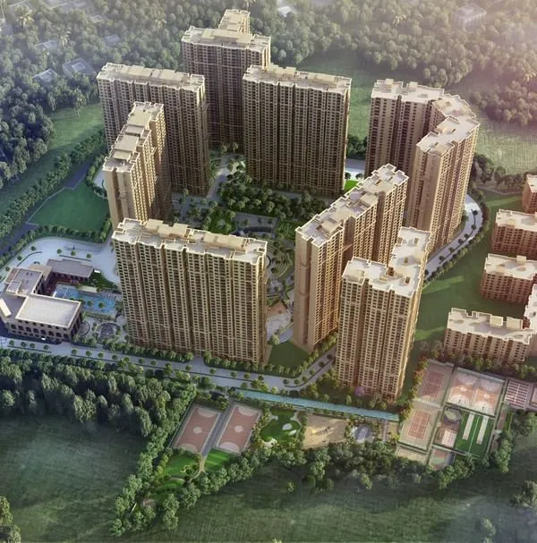 An aerial view of the Casagrand Sun City master plan, showing the strategic placement of high-rise towers to maximize views and create a central, protected green space. This is a core principle of our large-scale urban design.