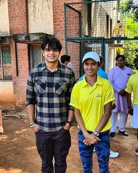 A special moment at the academy with Olympic Gold Medalist Neeraj Chopra and my Co-Director Shalini Thakur. We believe in connecting our players with champions from all sports.