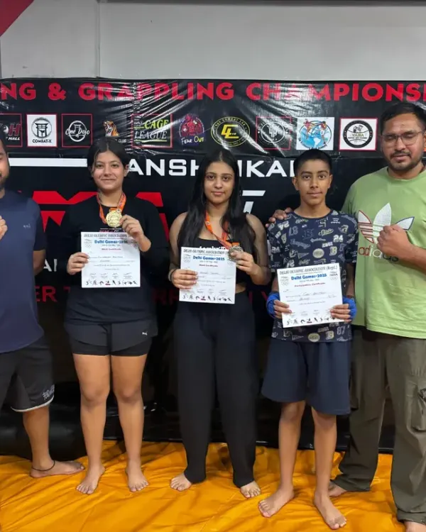 A proud moment for our students and coaches at the Delhi Olympics Savate Games. These young athletes showcased incredible sportsmanship and skill, bringing home medals and certificates as a reward for their hard work.