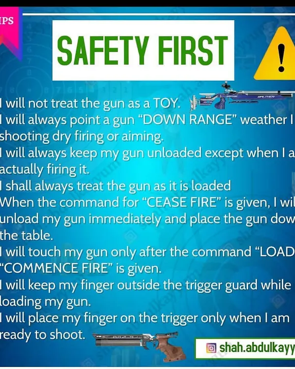 Safety is our number one priority. This chart outlines the fundamental safety rules for weapon handling that every single student must learn and follow at all times.