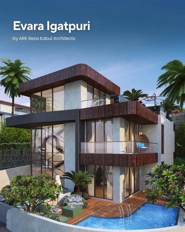 A poster for Evara, an upcoming luxury villa township I am designing in Igatpuri, Maharashtra. The project features 17 villas, a clubhouse, and studio apartments, all designed to blend modern elegance with nature.