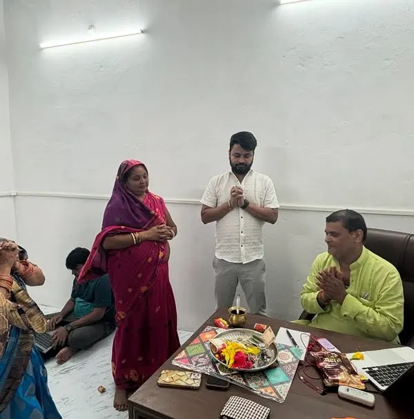 A moment of prayer and celebration during the inauguration of our Bihar branch. This photo captures the personal and community-focused spirit of our expansion.