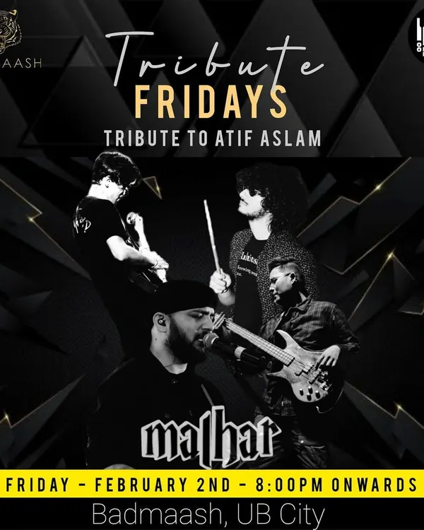Our poster for an Atif Aslam tribute night. These shows are a journey through the timeless hits of one of the greatest artists, and we love performing them.