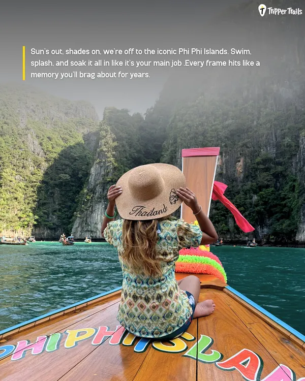 This is the view that daydreams are made of. Gliding through the emerald waters of the Phi Phi Islands on a traditional long-tail boat, with nothing but stunning limestone cliffs and open sea ahead. We handle all the plans so you can soak in moments like this.