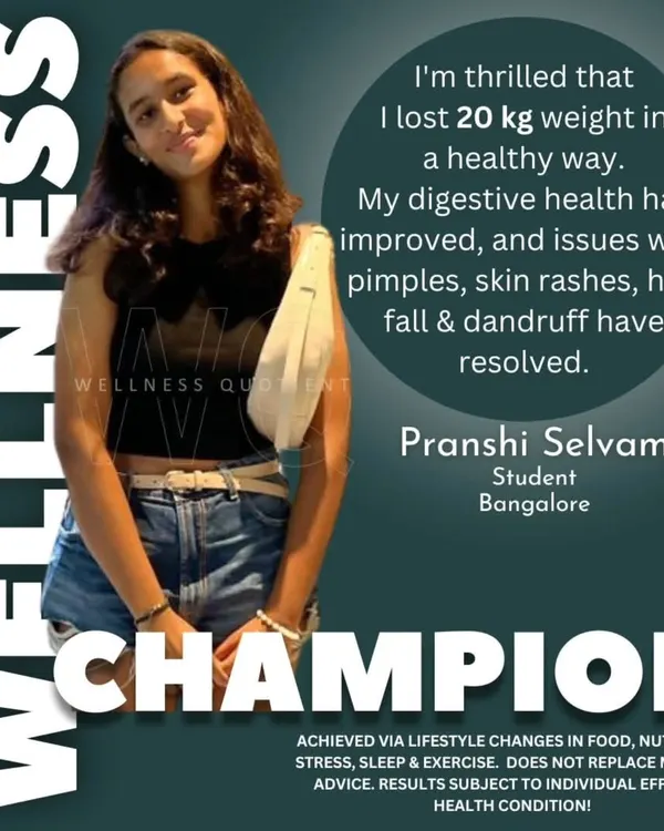 Pranshi, a young student and swimmer, transformed her health by losing 20 kg and resolving issues like bloating and hair fall. Her story shows how powerful it is when parents lead by example, creating a foundation of healthy habits for the entire family.